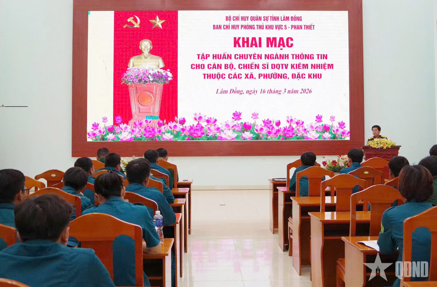 Ban chỉ huy Phòng thủ khu vực 5 - Phan Thiết tập huấn chuyên ngành thông tin

